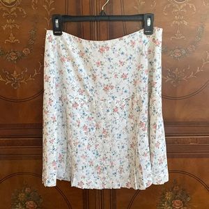 Vintage Rampage Floral Mini Skirt - White with Pink and Blue